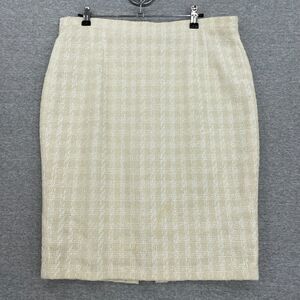 Rena Lange Skirt Womens 40 Off White Lined Wool Blend Back Split Career